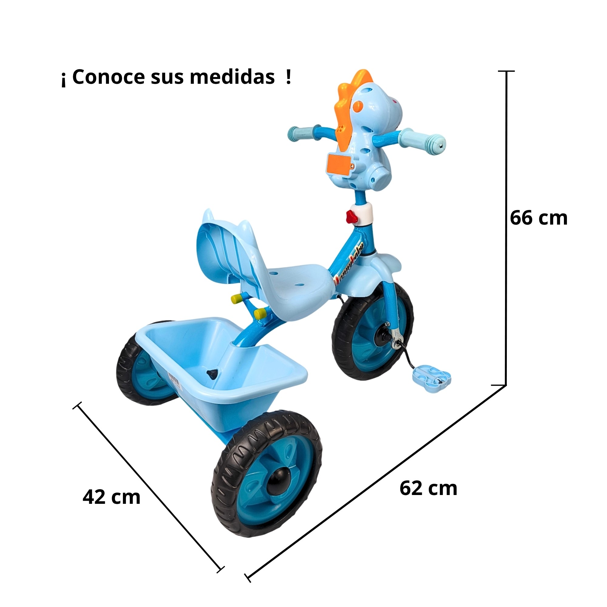 Triciclo infantil Dinosaurio con luces y sonidos 3 a 5 a&ntilde;os image number null