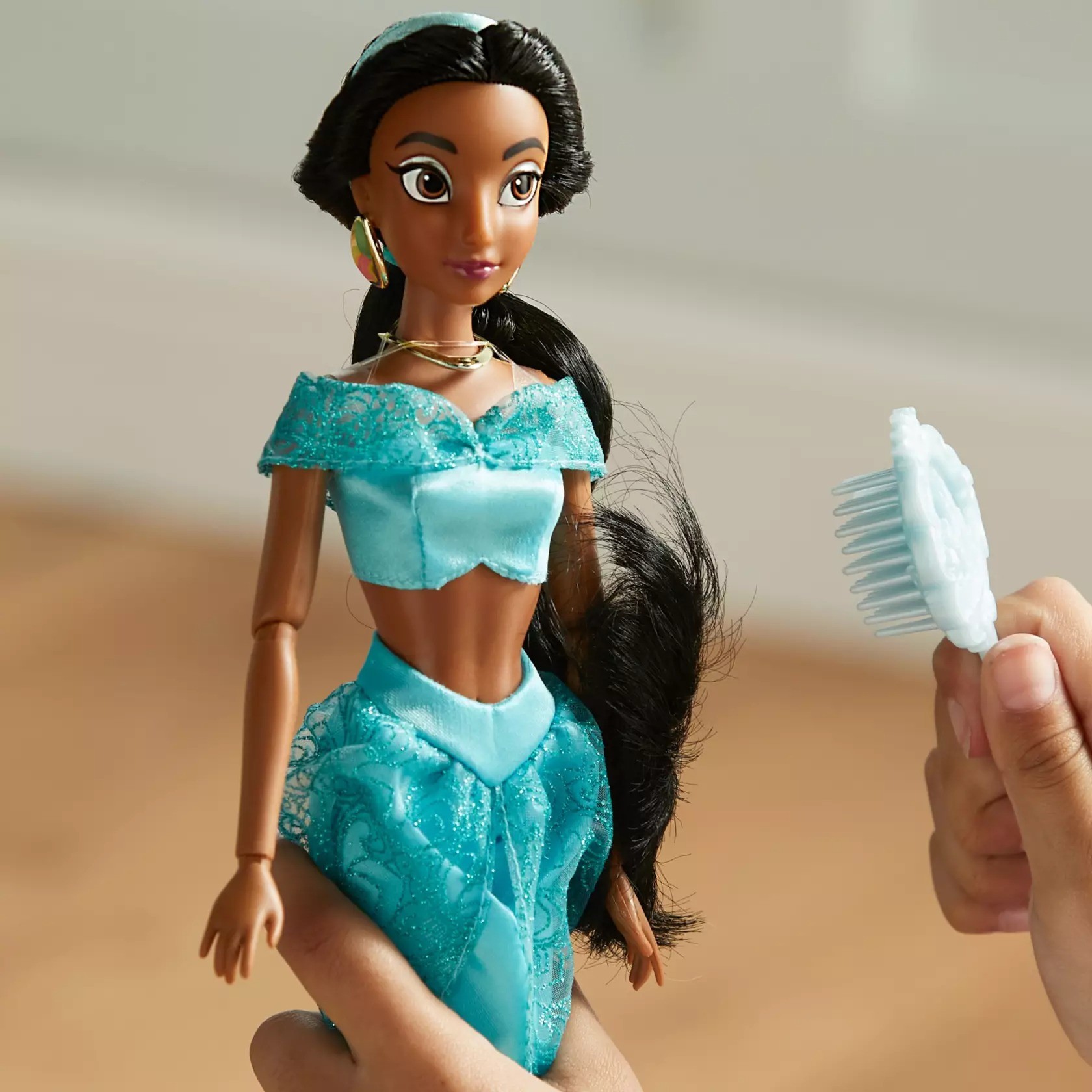 Princesas Mu&ntilde;eca Cl&aacute;sica Oficial Jasmine Aladdin 29cm Regalo Juguete image number null