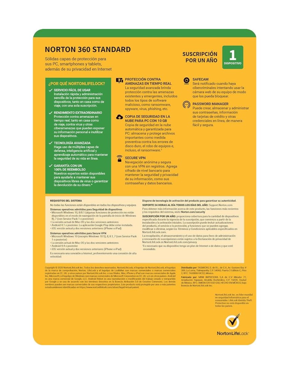 NORTON SECURITY ESENCIAL 1 DISP 1 A&Ntilde;O image number null