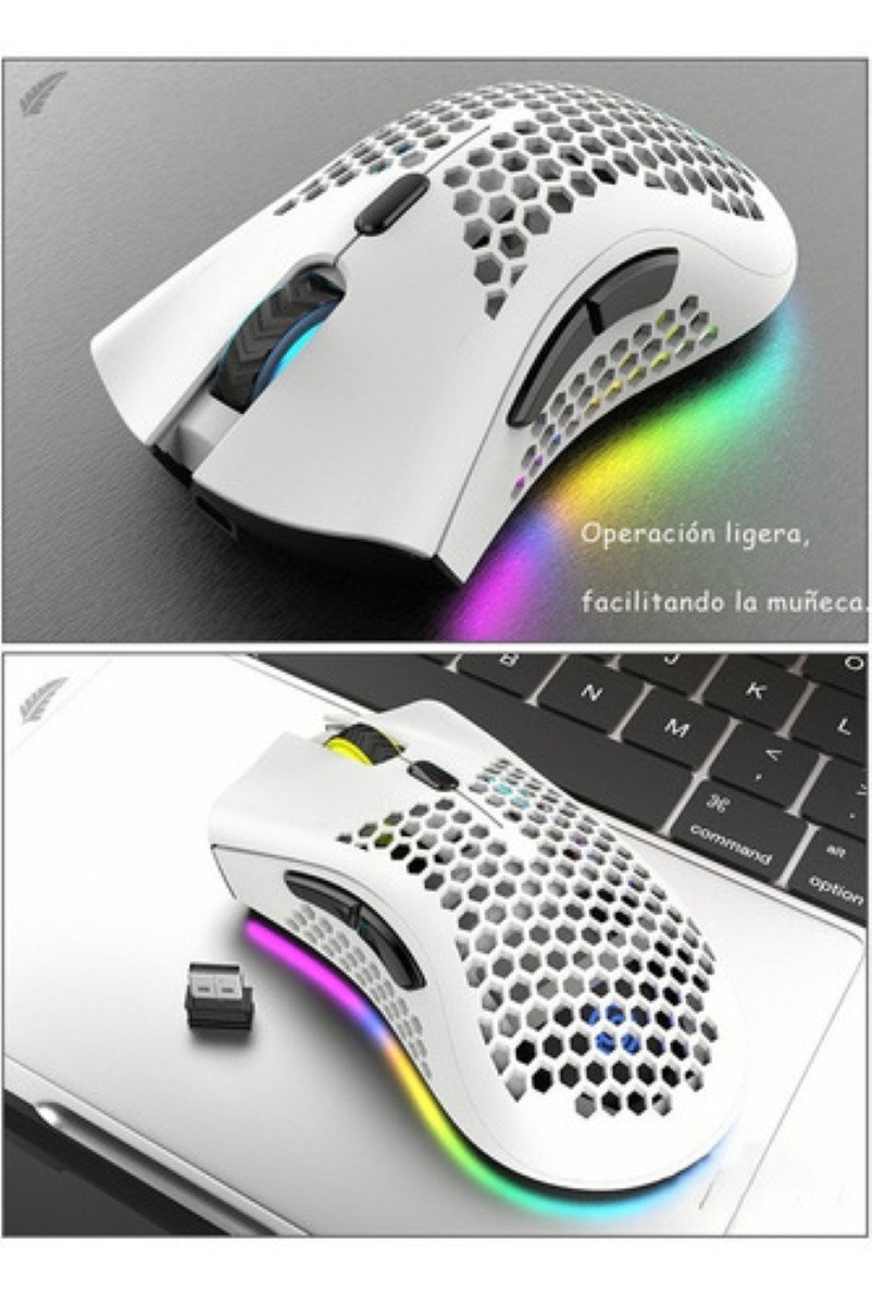 "Mouse gamer inal&aacute;mbrico recargable K-Snake BM600 white " image number null