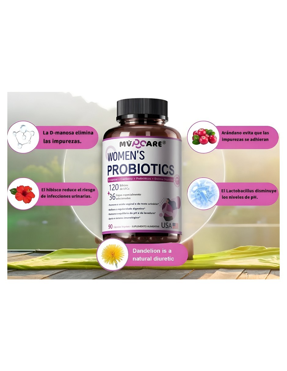 Women&acute;s Probiotics Mujer Urinario Intestinal Vaginal 90 C&aacute;psulas image number null