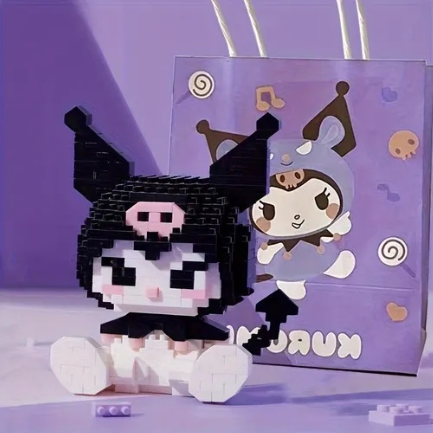 Set Mini Bloques Armables Kuromi 396 pzs Negro image number null