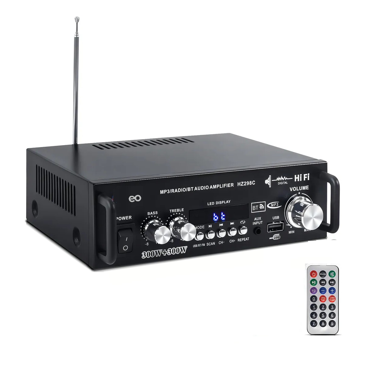 Amplificador Audio Est&eacute;reo Mini para Casa 2.0 Canales con Potencia M&aacute;xima 600W image number null