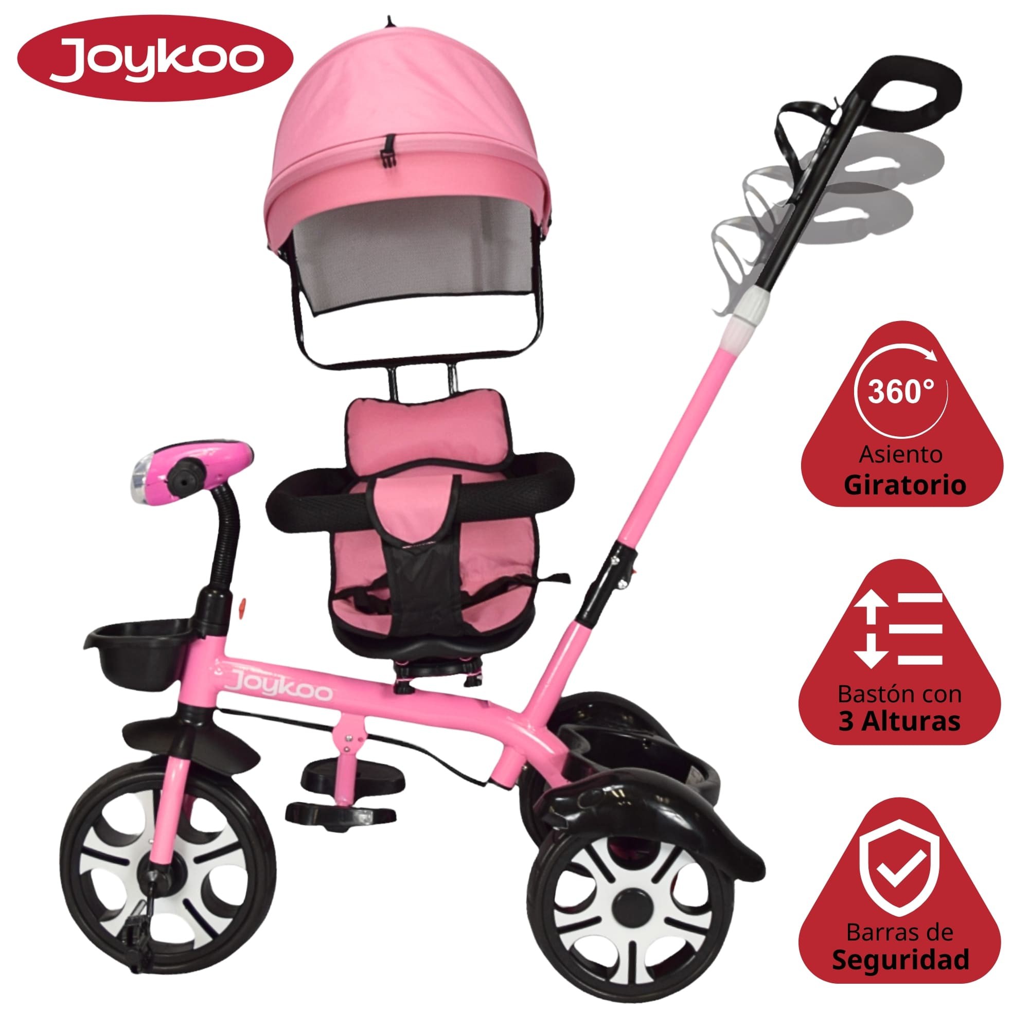 Triciclo para Ni&ntilde;os Evolutivo Asiento Giratorio 360 Luz Sonido - ROSA image number null