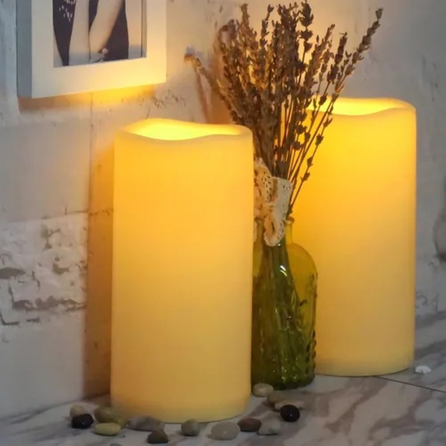 Pack 6 Velas Grandes Led Flama Realista image number null