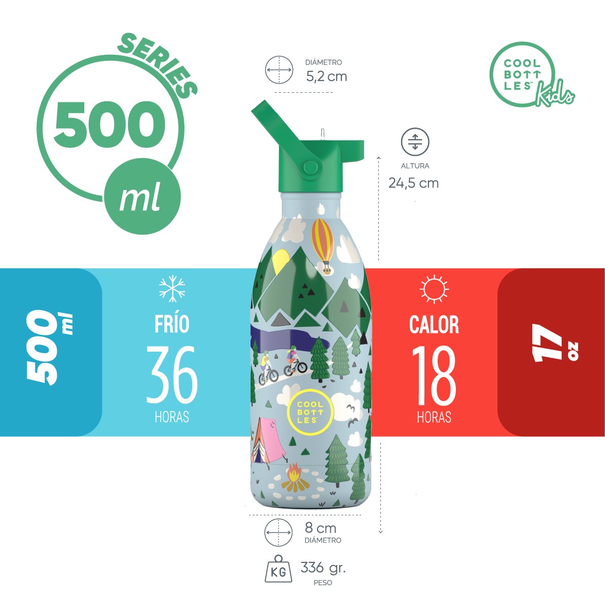 Cool Bottles Botella Termo Kids Outdoor Adventure 500 Ml image number null