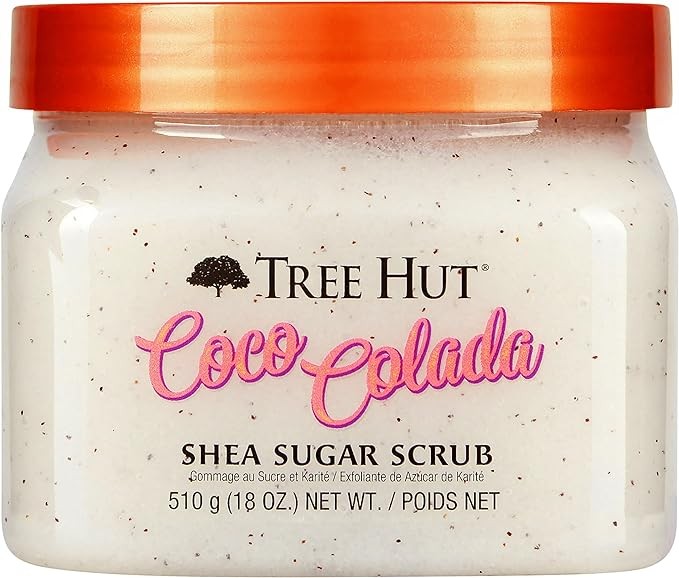 A TREE HUT, Coco Colada Shea Sugar Scrub, Exfoliante Corporal de Az&uacute;car Natural con Manteca de Karit&eacute; y Esencia de Coco y Pi&ntilde;a, Exfolia e Hidrata la Piel, 510 gramos. image number null