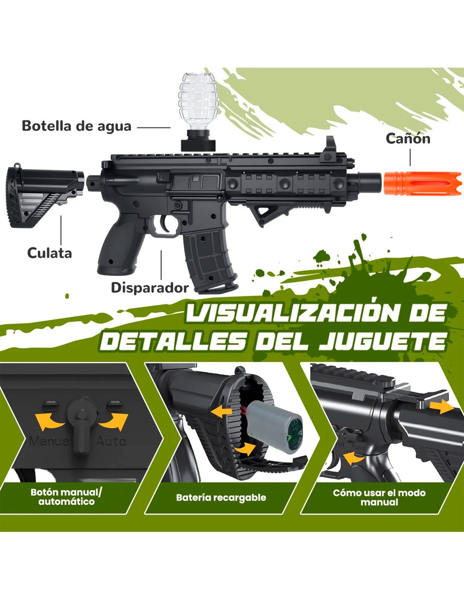 Petukita Box &ndash; Pistola de Hidrogel M4 El&eacute;ctrica Autom&aacute;tica image number null
