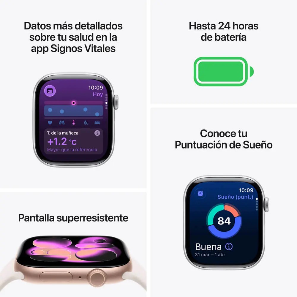 Apple Watch S11 GPS 42mm Plata Correa Morado Niebla S M image number null