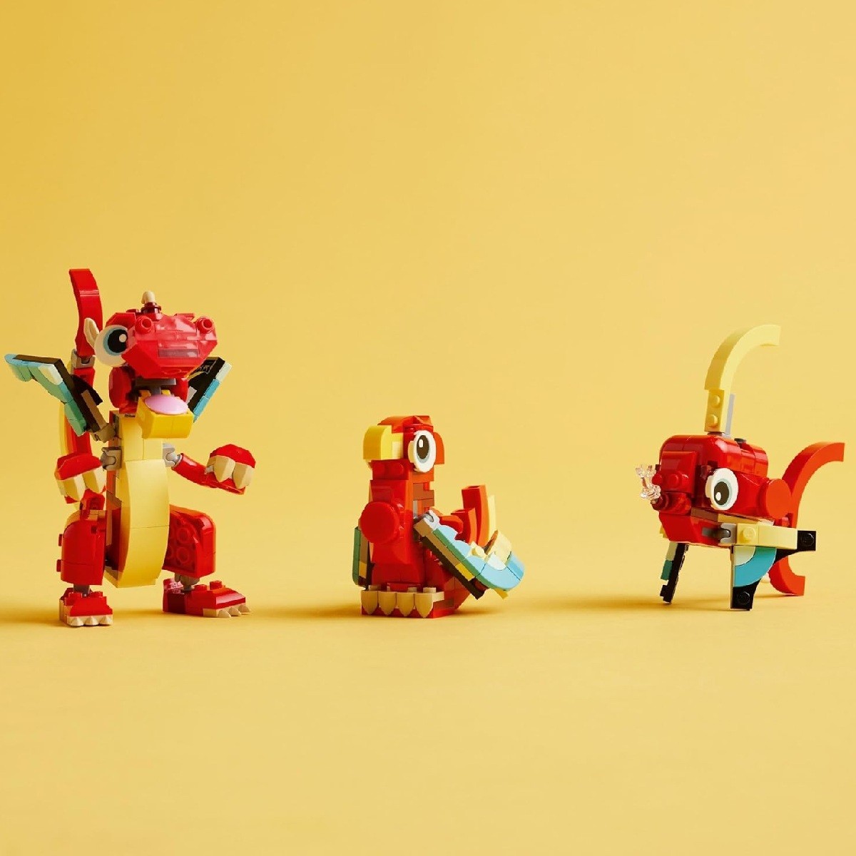LEGO Creator 3 en 1 Drag&oacute;n Rojo 149 Piezas Convertible COLOR ROJO Para Ni&ntilde;os 6+ image number null