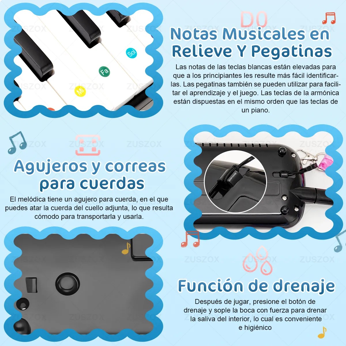 Melodica Portatil 32 Teclas Teclado Piano para Ni&ntilde;os Peque&ntilde;os con Boquilla y Estuche Color Negro image number null