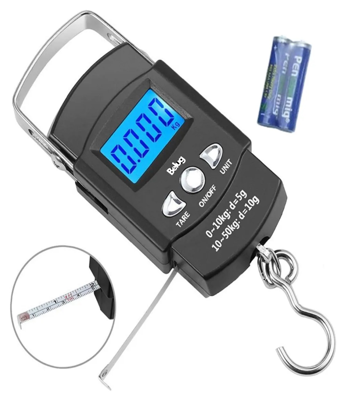 Bascula Digital Portatil Para Maleta Articulos De Viaje 50kg Negro image number null
