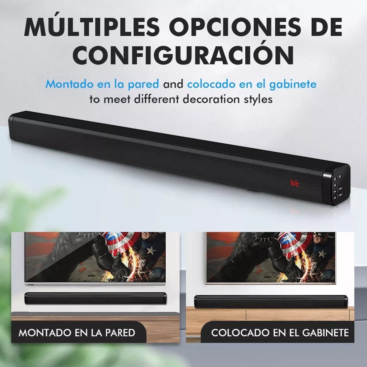 Barra De Sonido Bocinas Bluetooth Para Tv Home Theater. image number null