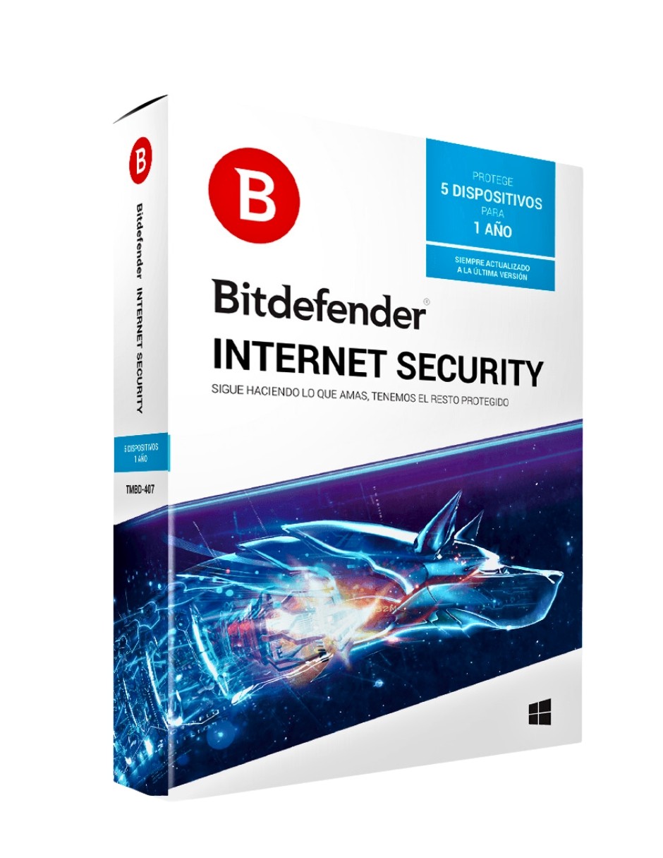 Antivirus BITDEFENDER INTERNET SECURITY, 5 usuarios, 1 A&ntilde;o. image number null