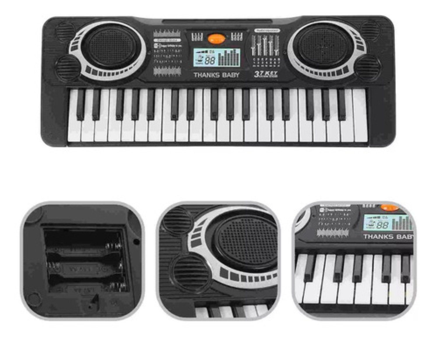 Piano Electr&oacute;nico Con Mini Teclado De 37 Teclas Negro image number null