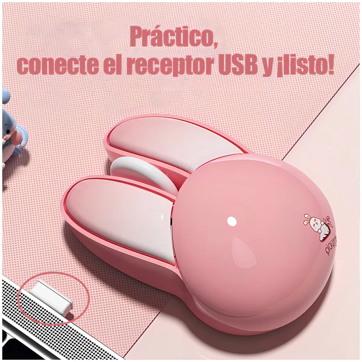 Rat&oacute;n Inal&aacute;mbrico Rabbit, Clic Silencioso Cherry blossom Rosa image number null