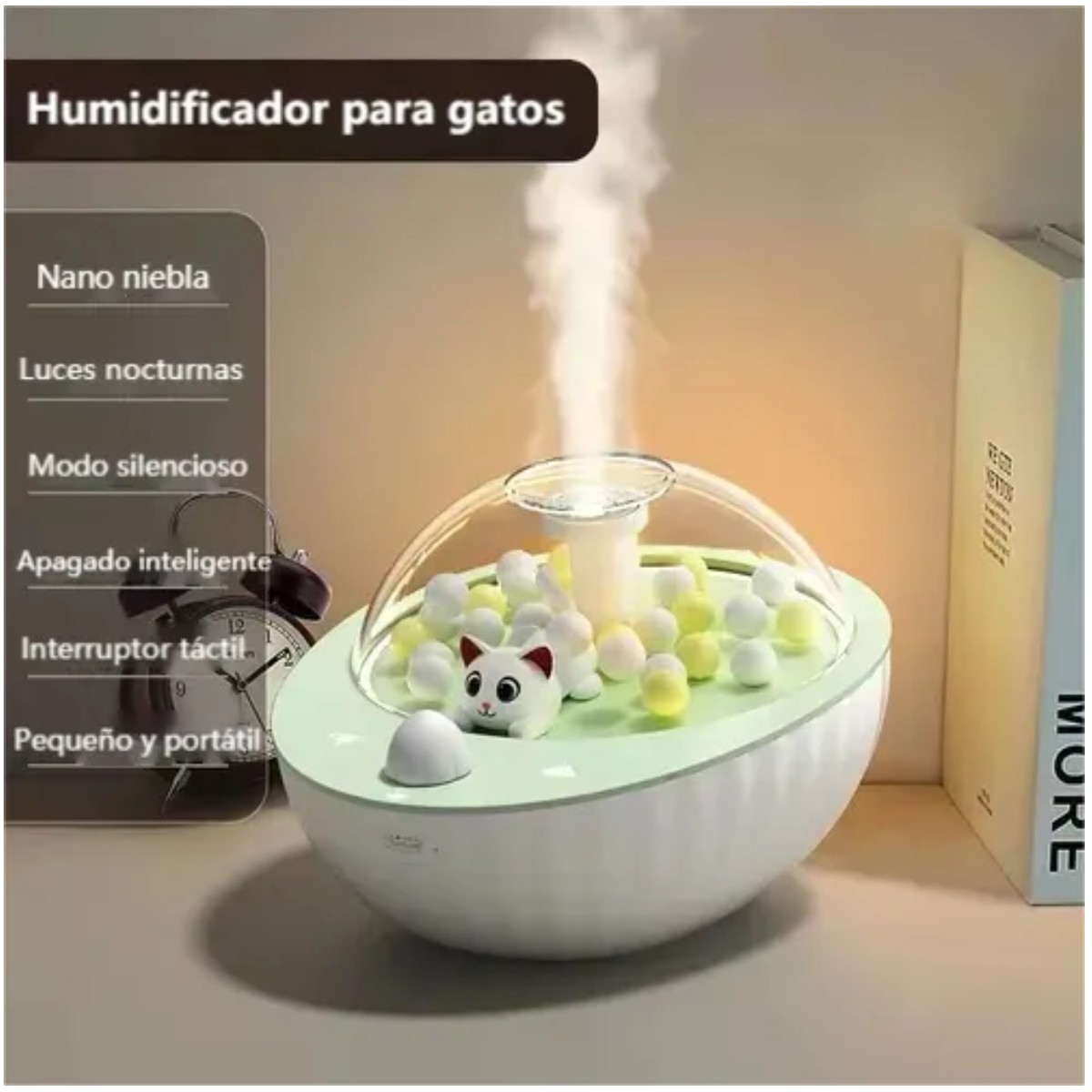 Humidificador De Aire Difusor De Aroma El&eacute;ctrico 220ml Beige image number null