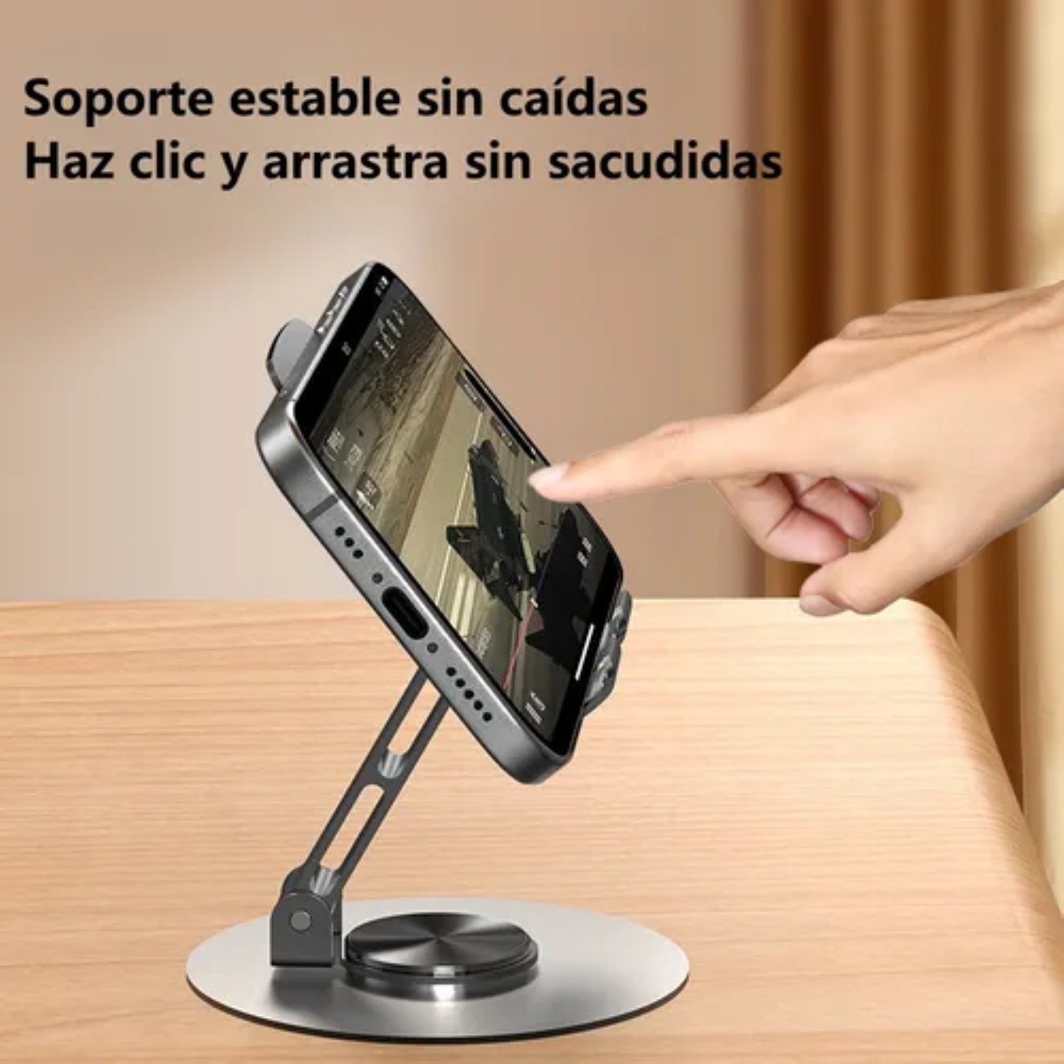 Metal Soporte De Celular Porta Celular Escritorio Giratorio image number null