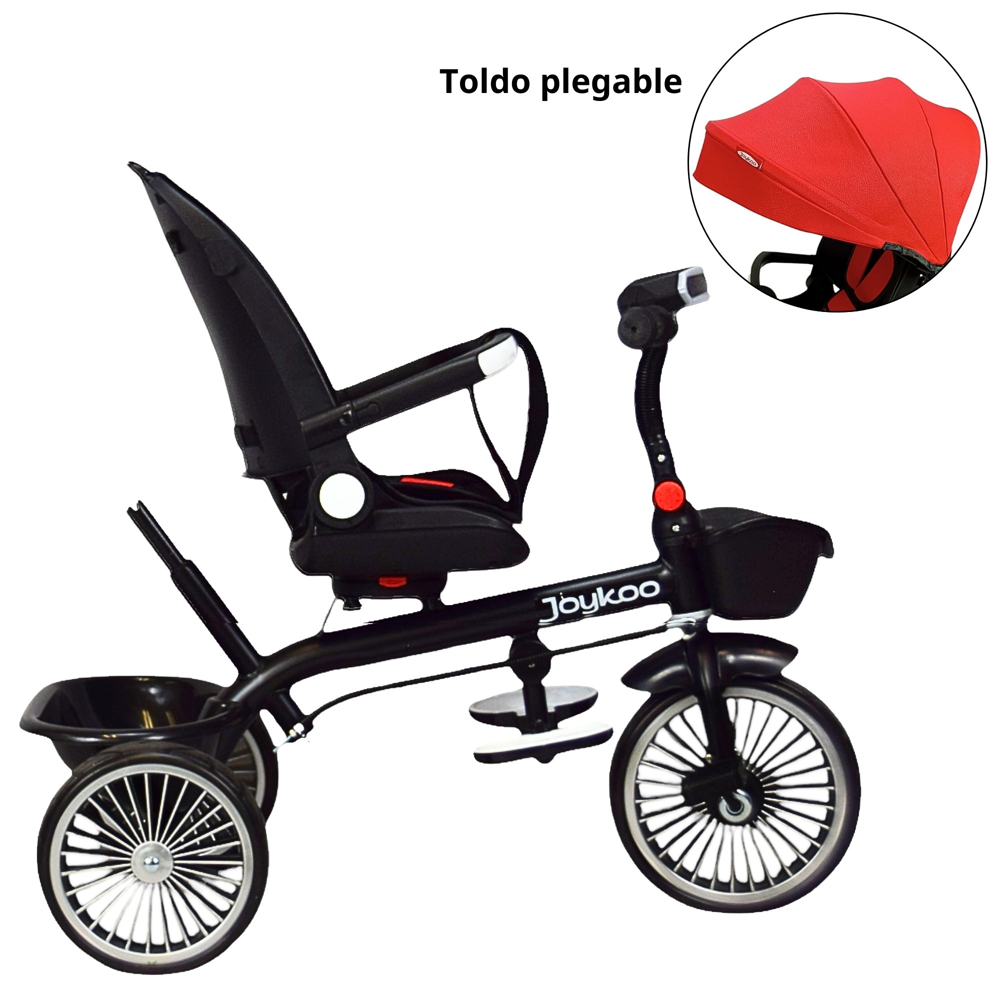 Triciclo para Ni&ntilde;os Asiento Giratorio Reclinable con Luz y Sonido - Rojo image number null