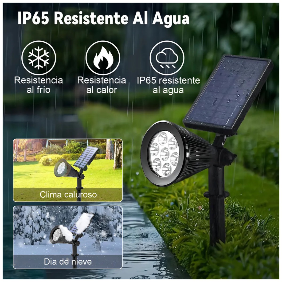 L&aacute;mpara Solar Para Jard&iacute;n Luz Decoraci&oacute;n 6v Multicolor Negro image number null