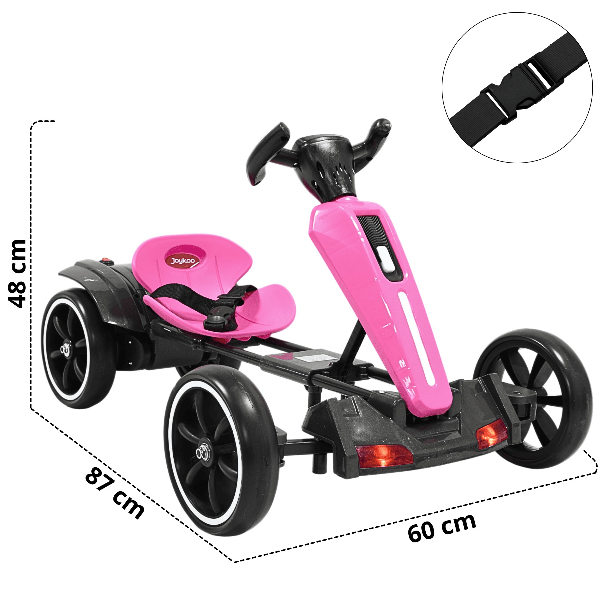 Montable Electrico para Ni&ntilde;os Go Kart Luz Sonido Bluetooth Bater&iacute;a 12v - Rosa image number null