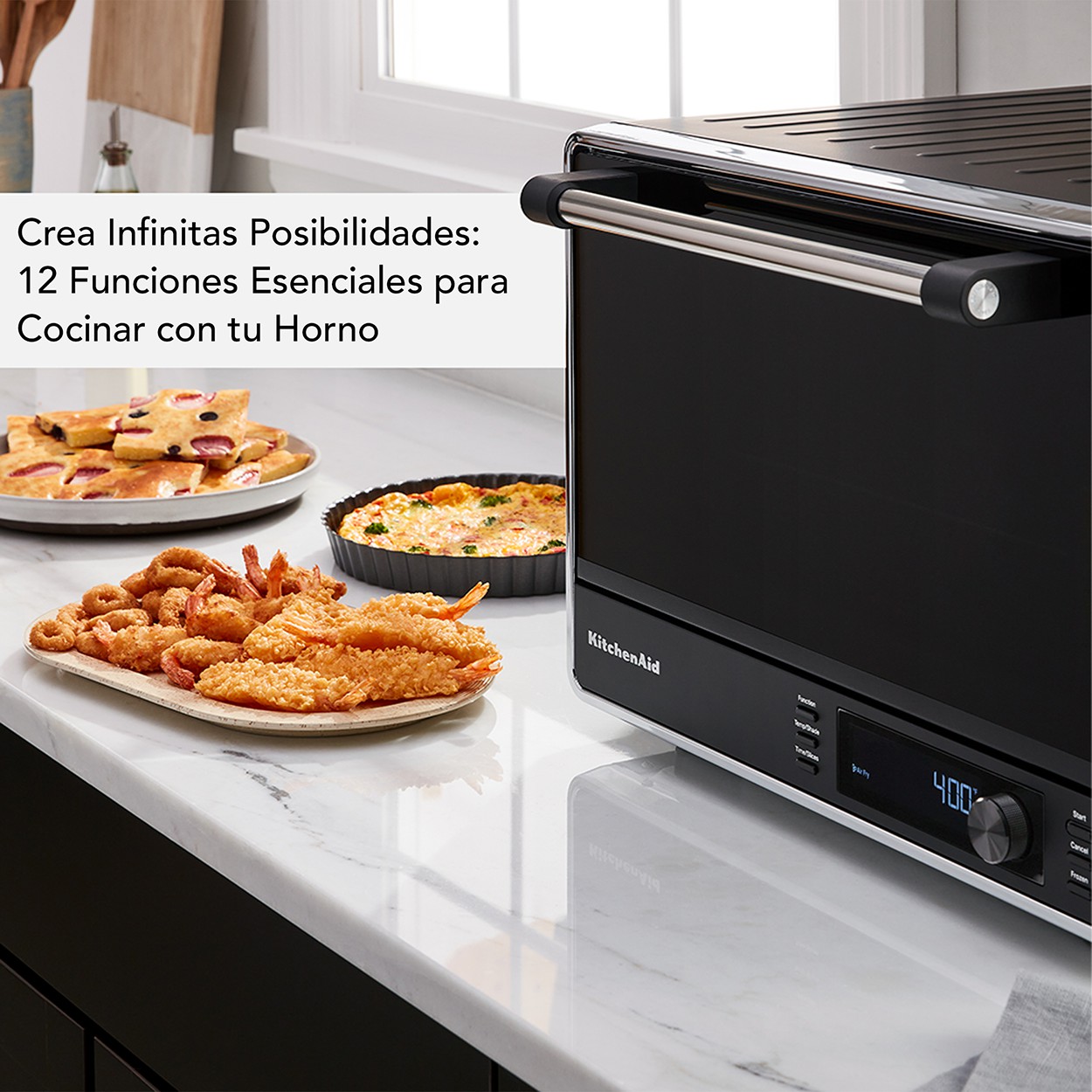 Horno El&eacute;ctrico de Mesa KitchenAid KCO224LBM con Freidora de Aire y Sonda de Temperatura image number null
