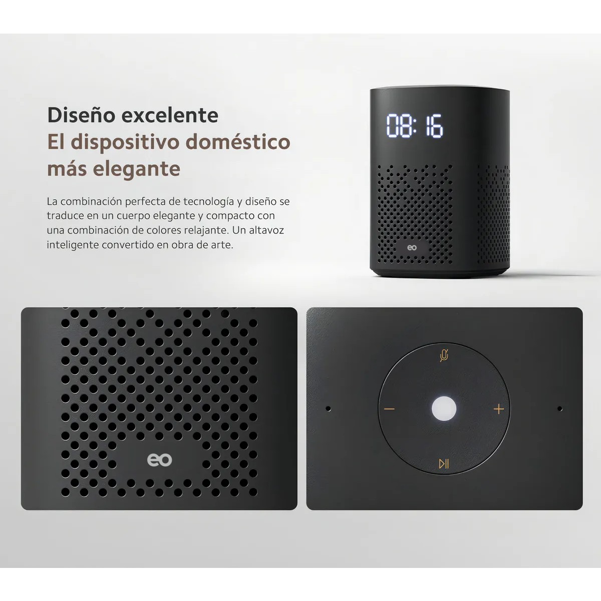 Bocina Inteligente Asistente de Google integrado Pantalla LED con reloj Color Negro image number null