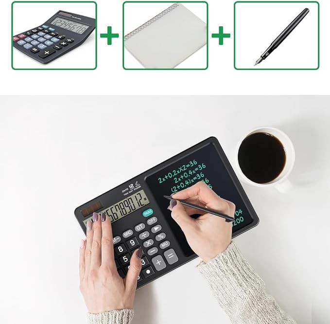 A JESWO Calculadora Cient&iacute;fica Digital, Calculadora LED Plegable Port&aacute;til con Tablet Borrable de Escritura para Todos Los Grados, Oficinas, Escuelas (Pantalla Grande). image number null