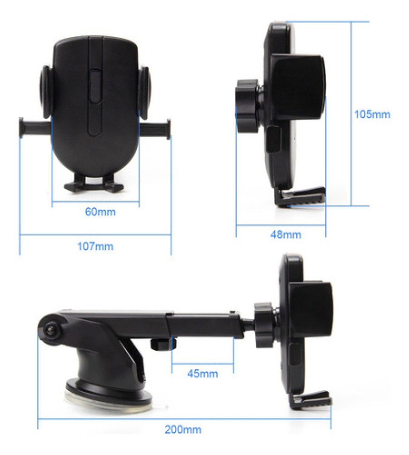 Soporte Para Tel&eacute;fono Para Coche Estable Antichoque Negro image number null