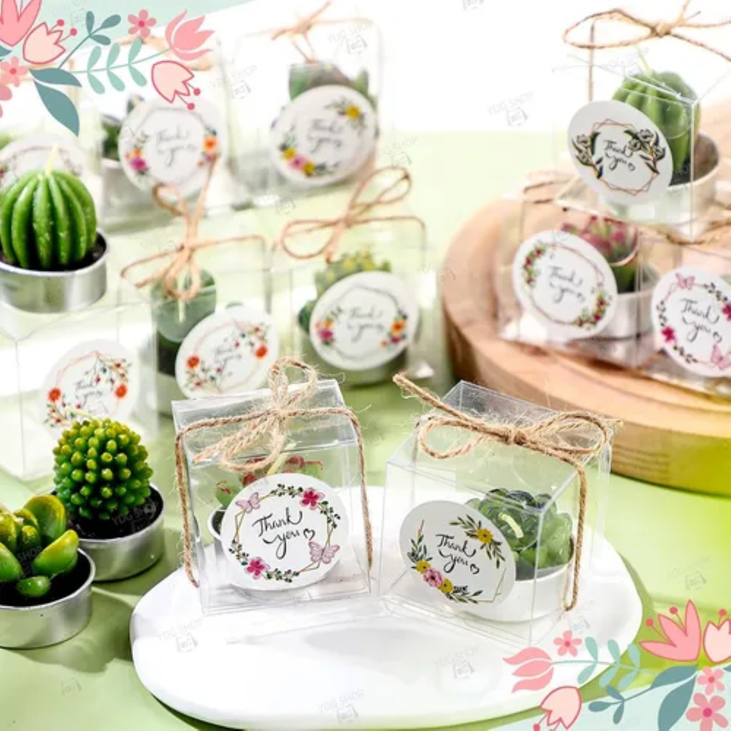 24pcs Velas Cactus Aromaticas Suculento Decorativas image number null