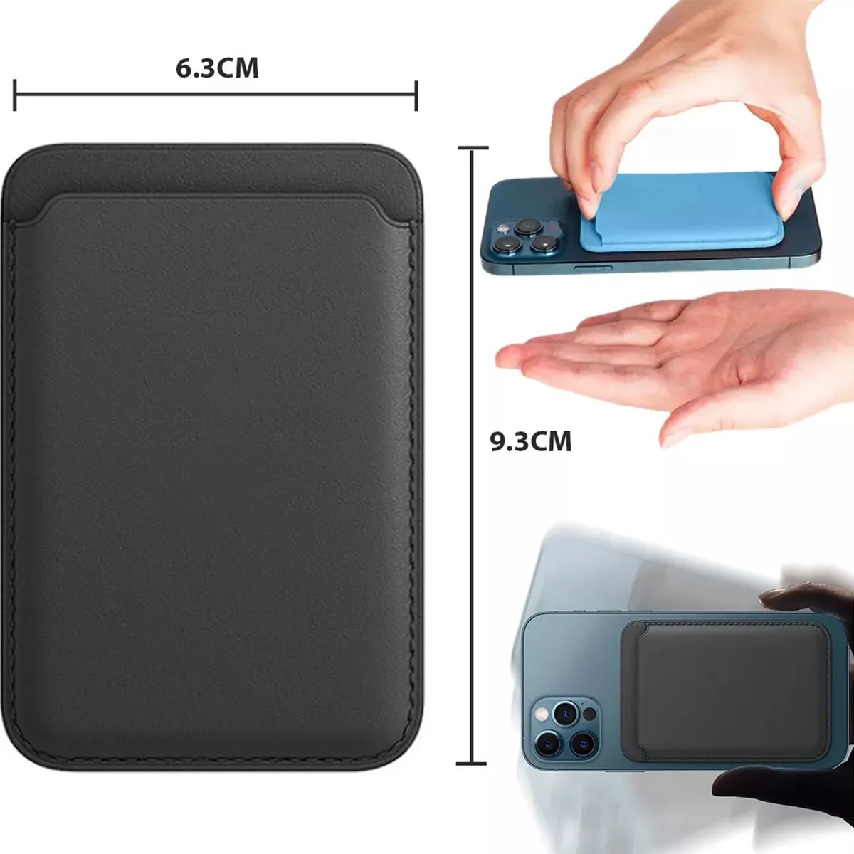 Tarjetero Cartera Magsafe Piel Wallet Magn&eacute;tica Para iPhone Negro image number null
