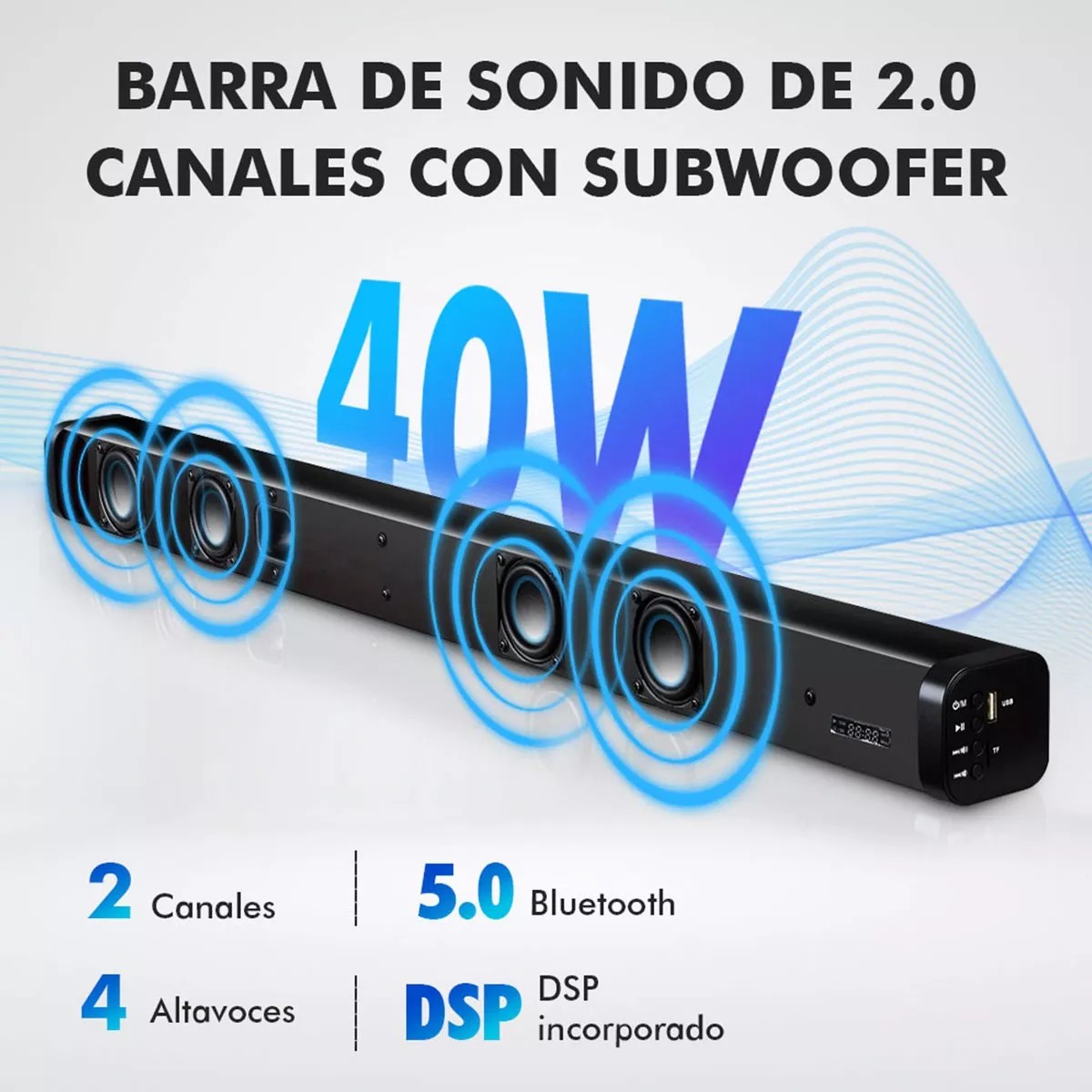 Barra De Sonido Bocinas Bluetooth Para Tv Home Theater. image number null