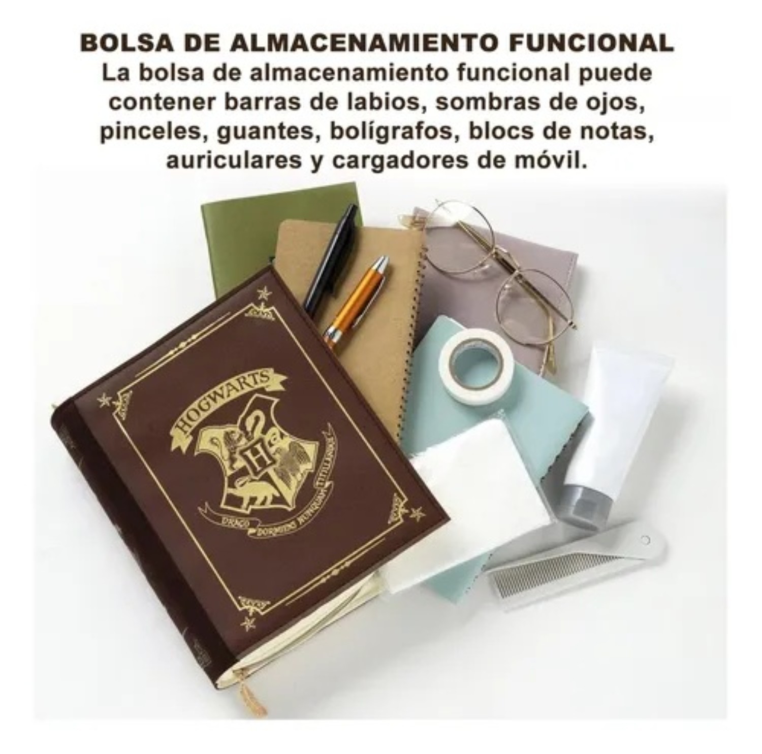 Cosmetiquera Lapicera Harry Potter Para Maquillaje Cafe Oscuro image number null