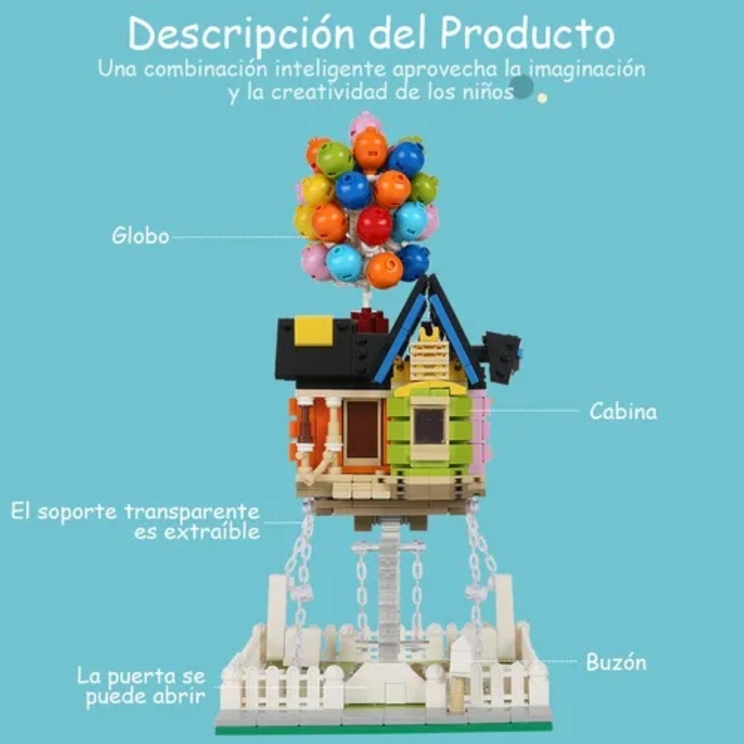 Bloques construcci&oacute;n Casa Globos 635 pz Colores image number null