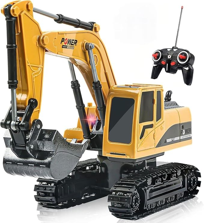 ZAKULU Excavadora RC de 6 Canales Excavadora de Construcci&oacute;n RC Juguete Excavadora con Tapa de Metal de Aleaci&oacute;n Regalo para Ni&ntilde;os y Ni&ntilde;as con Luces y Sonidos image number null
