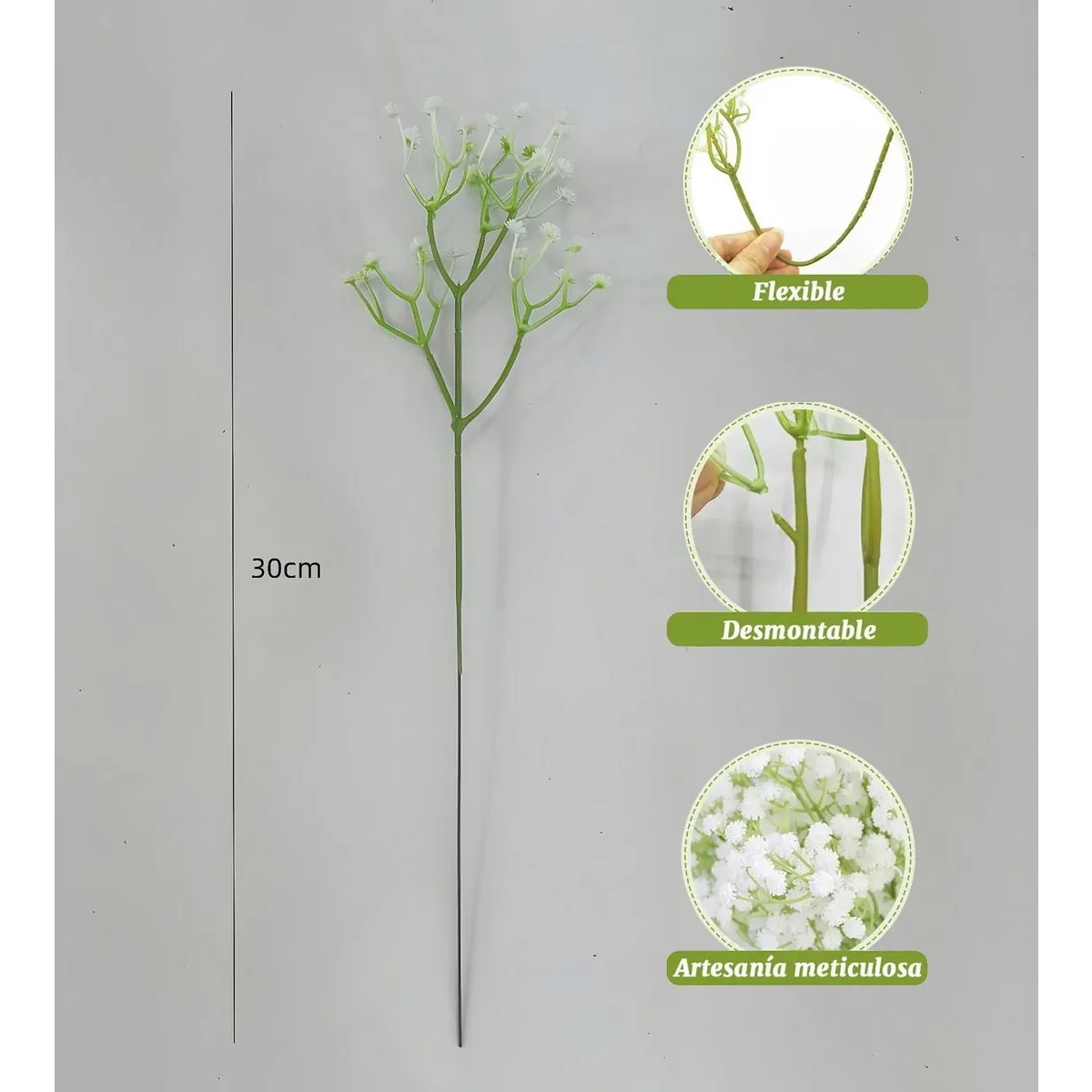 60pcs Flores Gypsophila Artificiales Para Ramo De Decoracion Blanco image number null