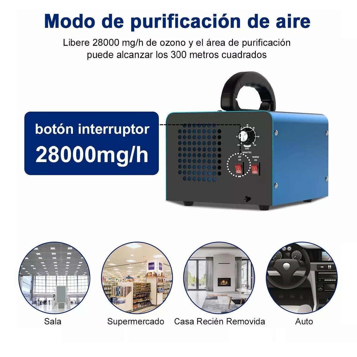 Purificador De Aire Port&aacute;til Generador De Ozono 28000mg. image number null