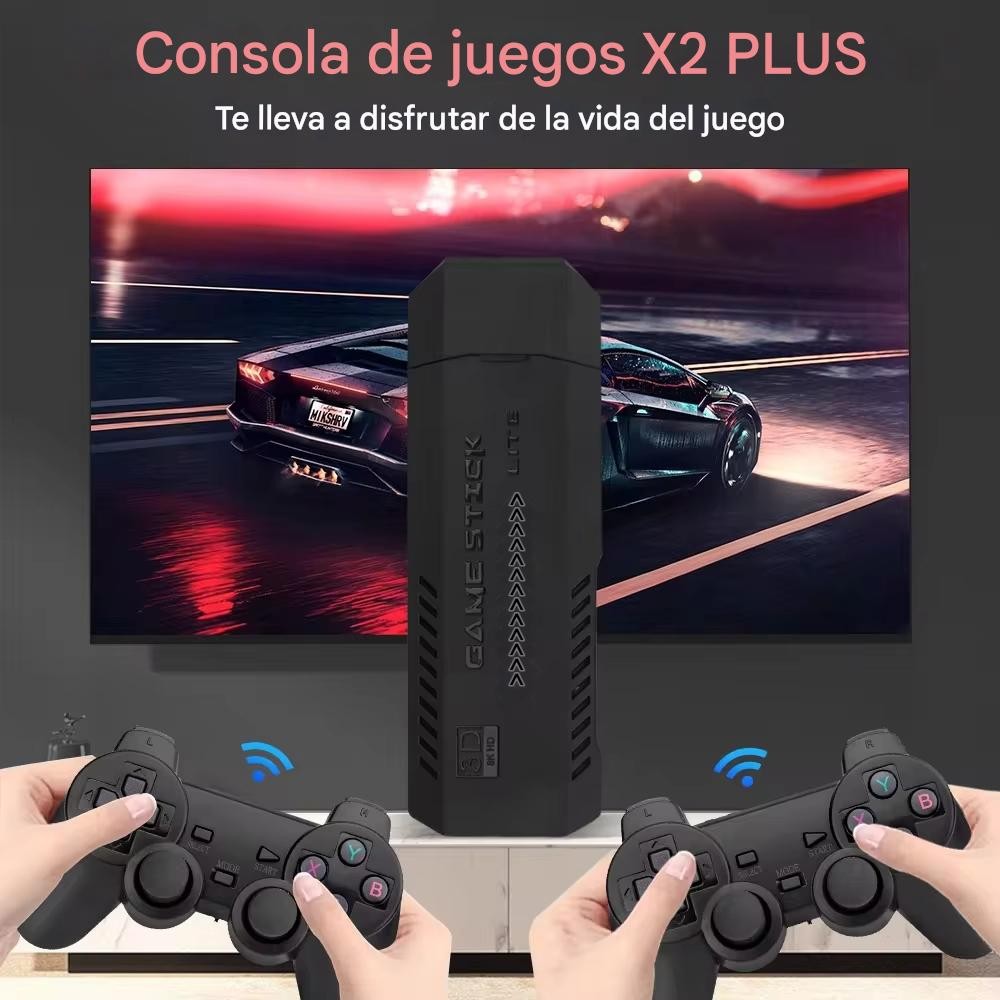Consola retro 64gb juegos video juegos 2 controles HDMI reproductor de juegos 3D HD inal&aacute;mbrico. image number null