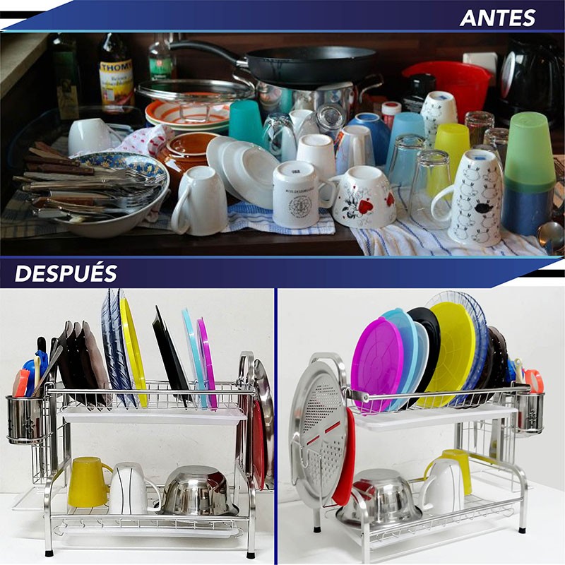 Escurridor de trastes 2 Niveles RD ROYAL COOK de Acero Inoxidable image number null