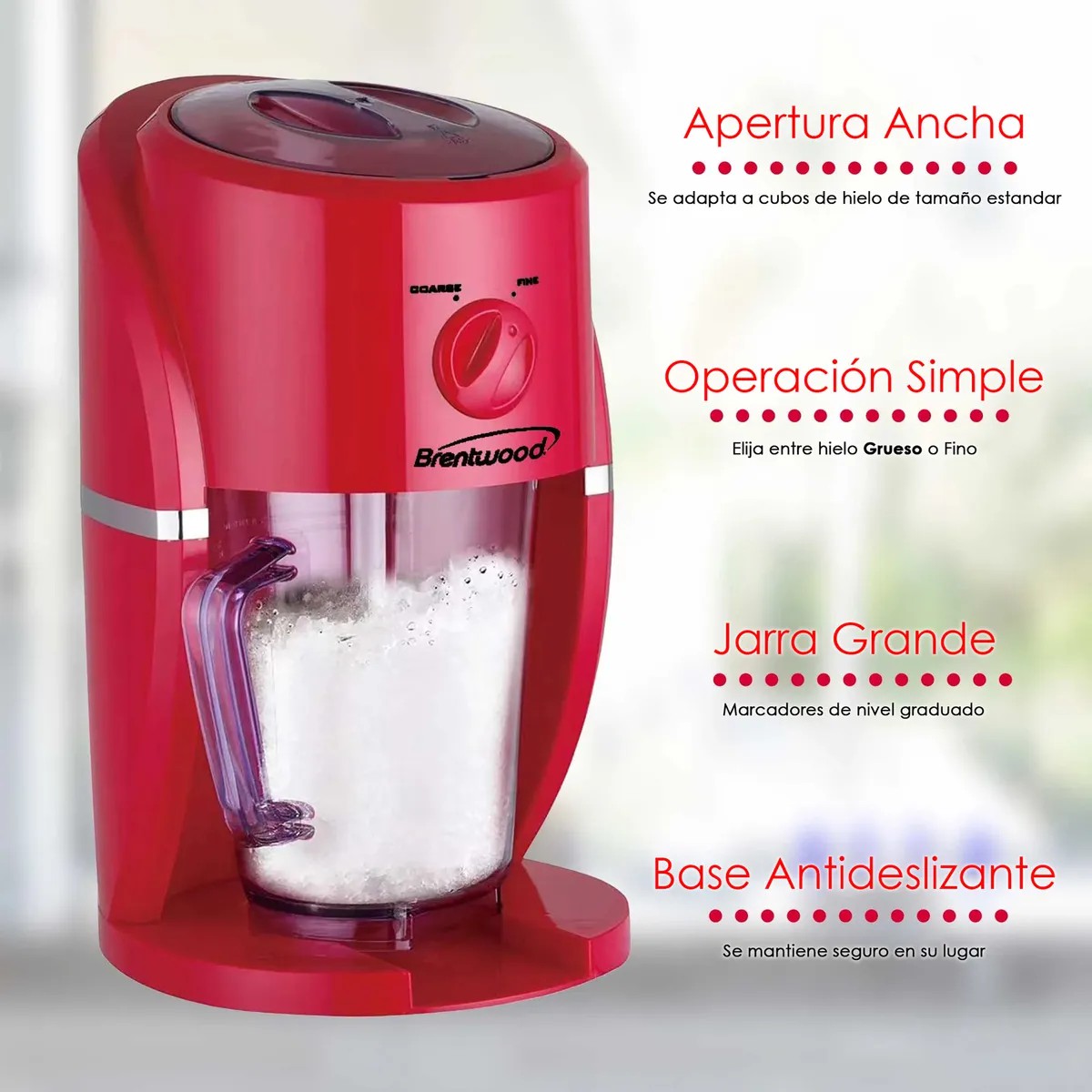M&aacute;quina De Bebidas Margaritas, Smoothies Y Frapp&eacute; Uso F&aacute;cil Brentwood Ts1425r Rojo image number null