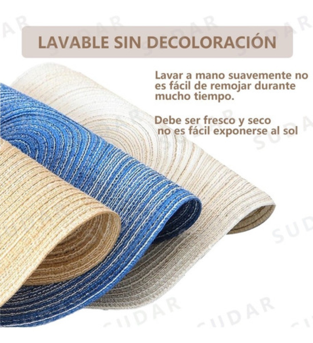 Set De 4 Manteles Individuales Redondos Trenzados caqui image number null