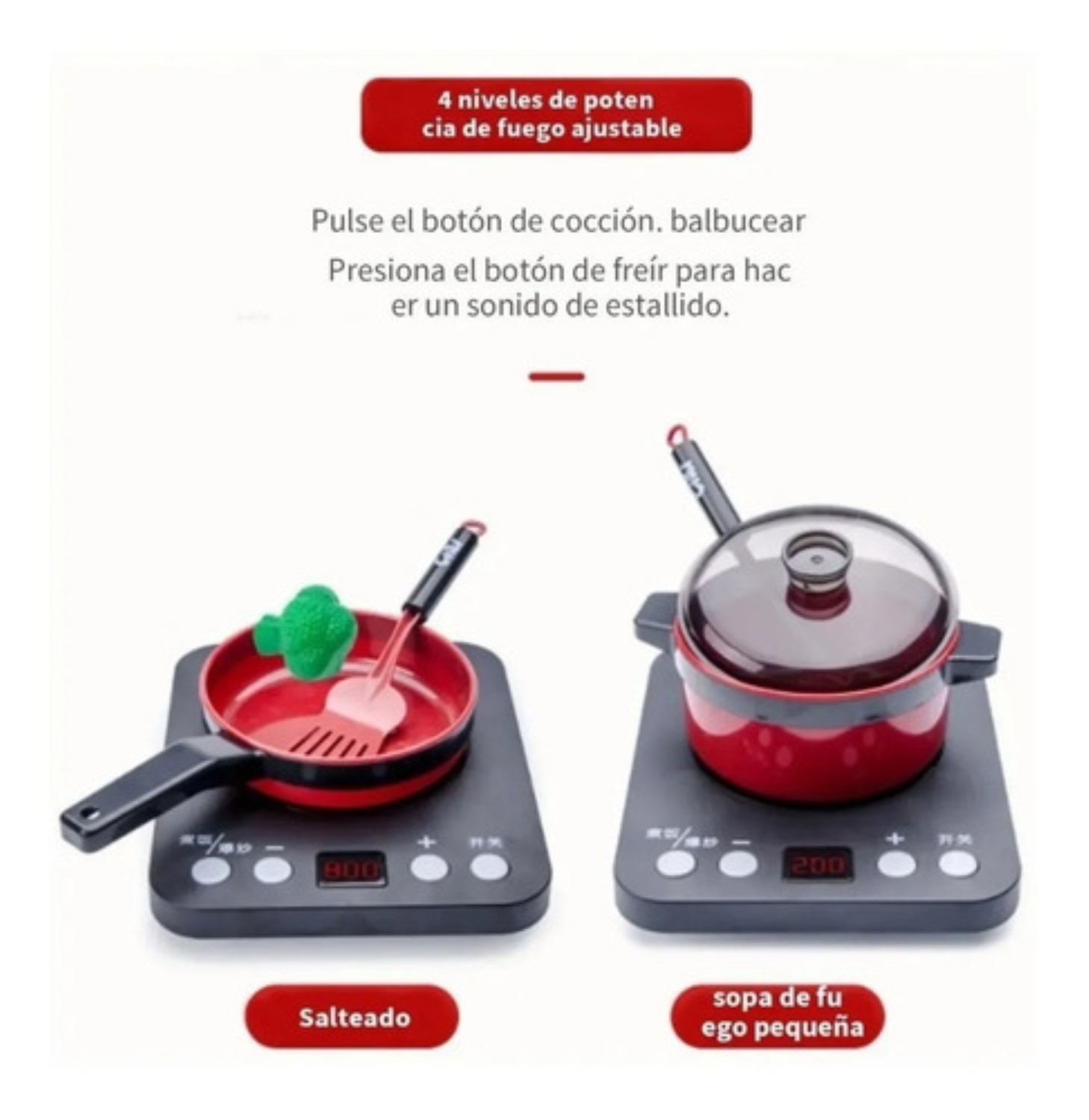 Juguetes De Cocina Para Ninos Utensilios Cocina Comida 61 Pz Rojo image number null