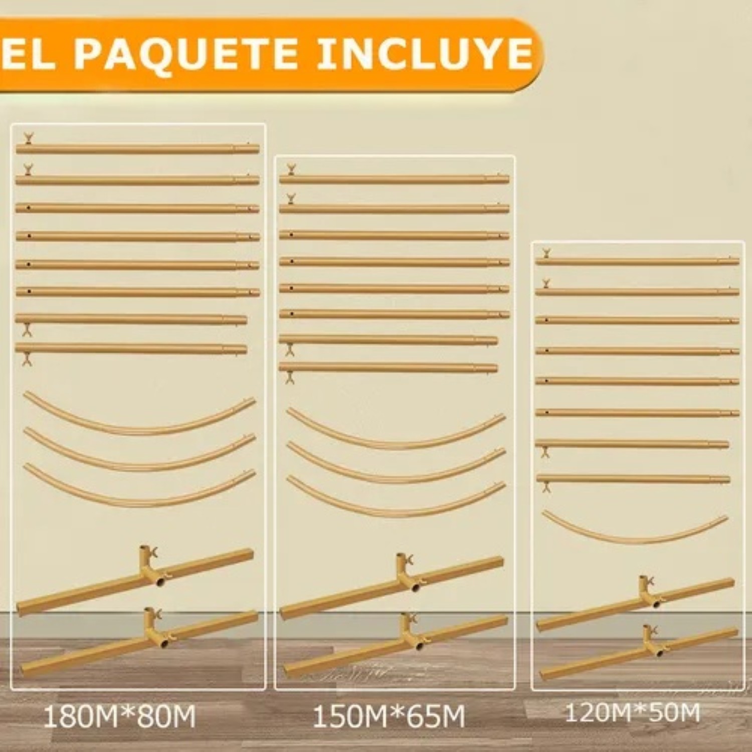 Estructura De Herrer&iacute;a Packs Mamparas Para Decoracion Fiesta Dorado image number null