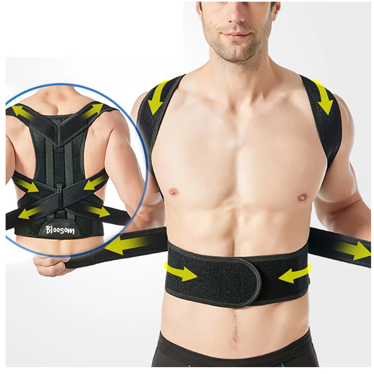 Corrector Postura Espalda Para Hombre Y Mujer Ajustable Faja Talla M Negro image number null