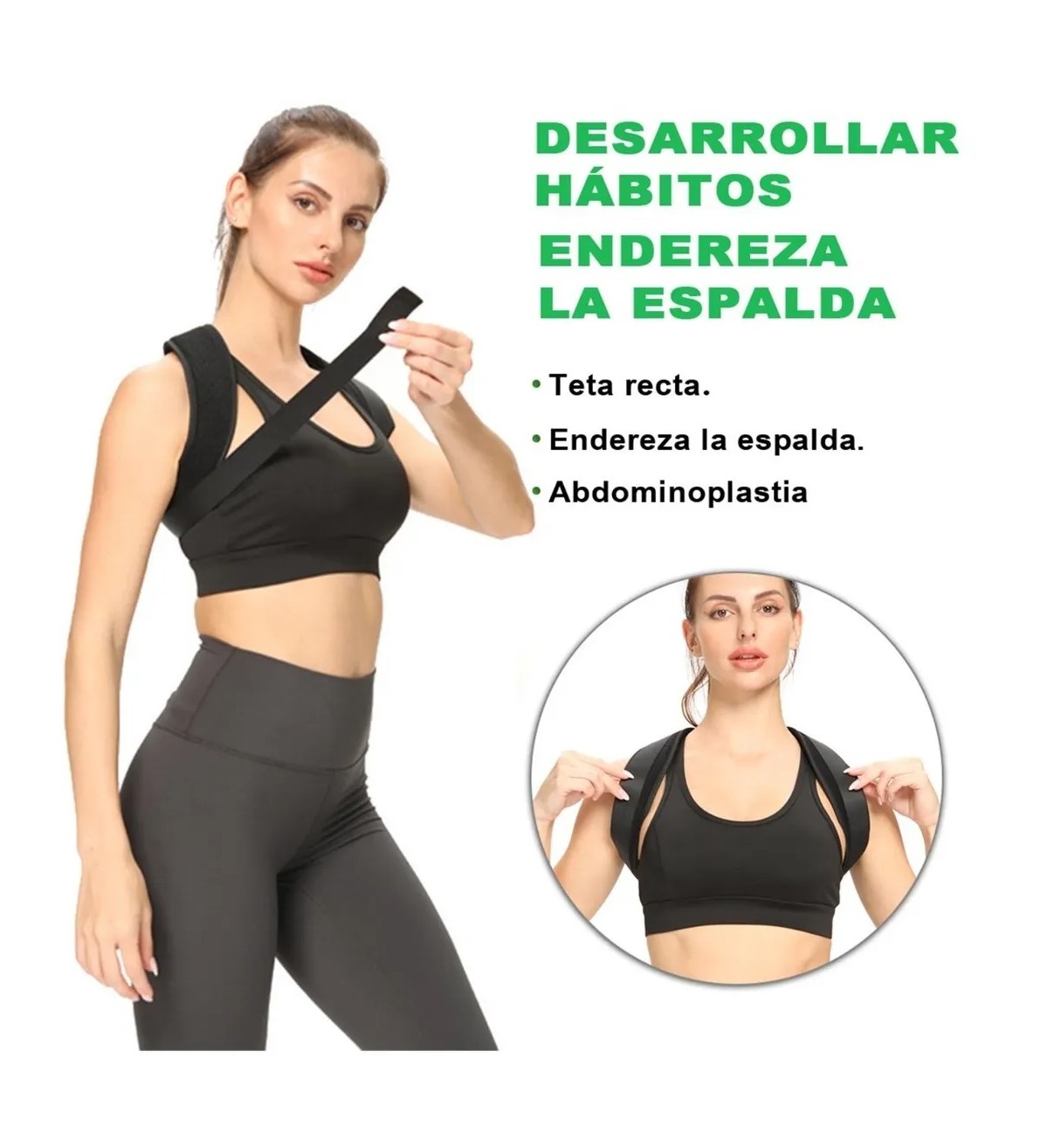 Corrector Postura Espalda Para Hombre Y Mujer Ajustable Faja S Negro Malubero image number null