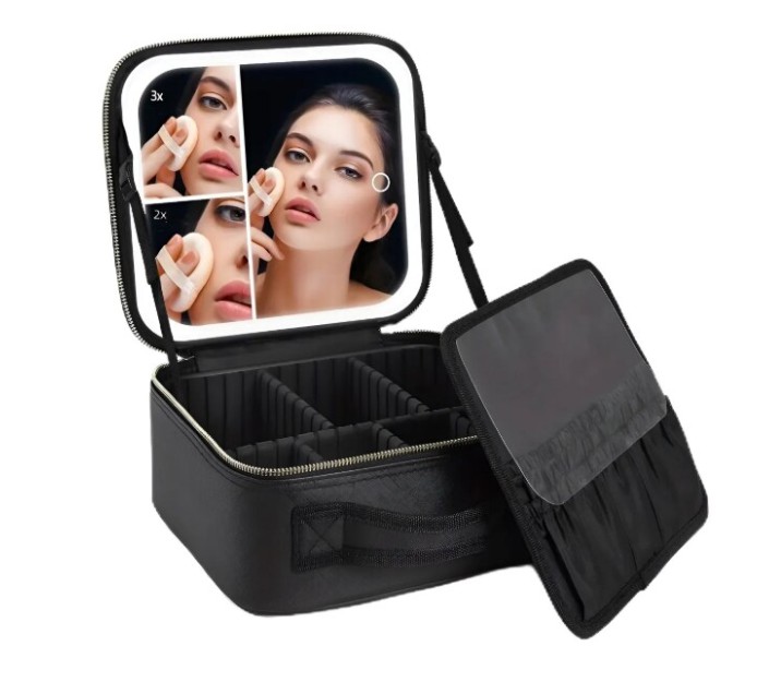 Maletin Estuche De Maquillaje Con Espejo Y Luz Led 3 Modos image number null