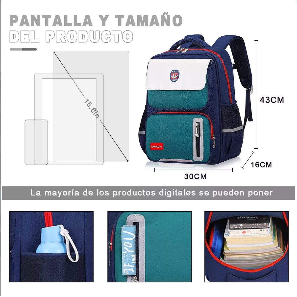 M Mochila Escolar Impermeable Para Ni&ntilde;a Ni&ntilde;o Escuela Primaria image number null