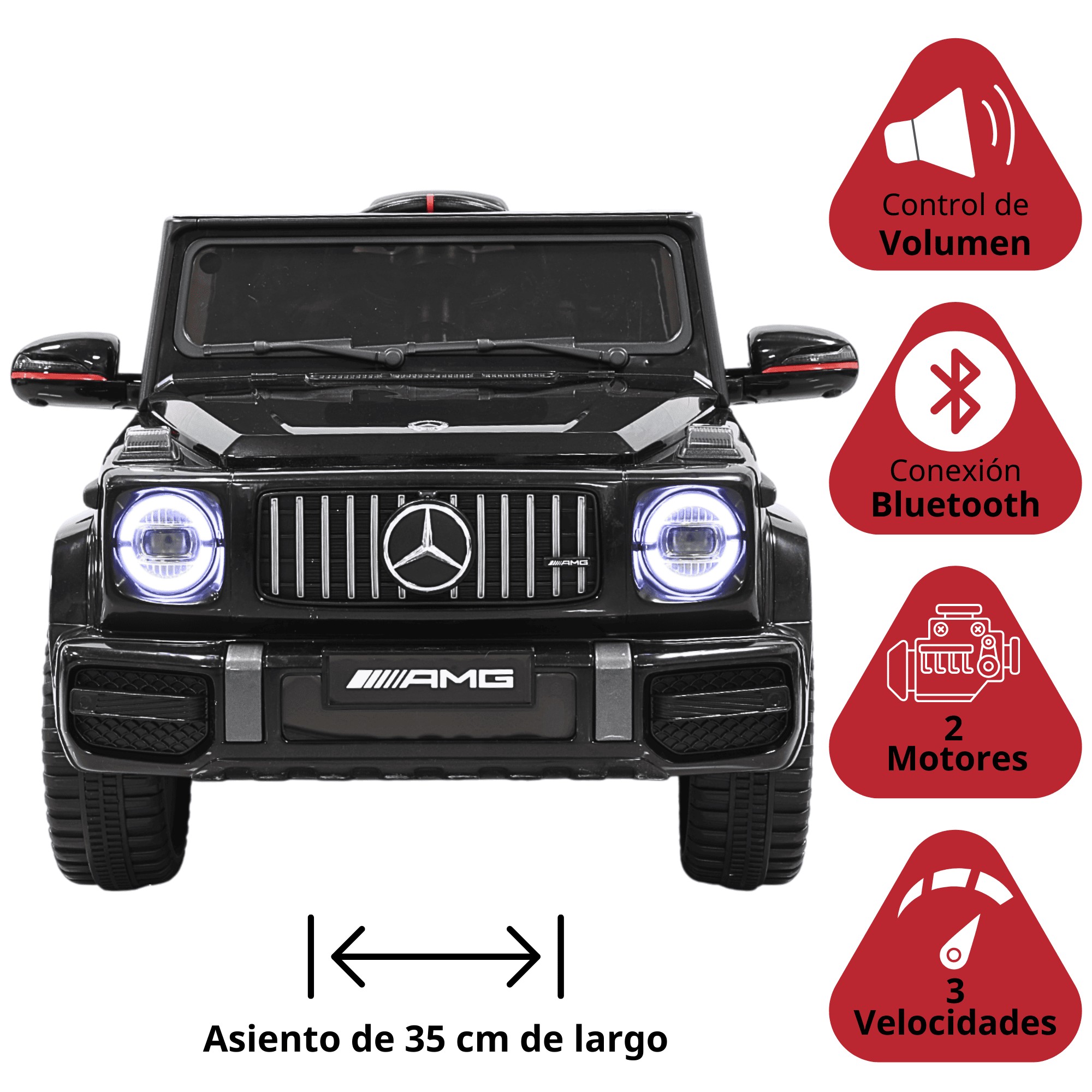 Camioneta Montable El&eacute;ctrica AMG Mercedes Benz G-63 para Ni&ntilde;os 12V Bluetooth Apto a partir de 3 a&ntilde;os - Negro image number null