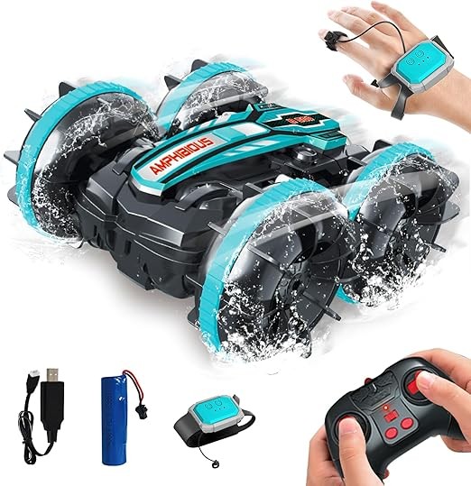 RUIAO Carro de Control Remoto, Coche Control Remoto,2.4GHz,Coche de Control Remoto Rotaci&oacute;n de 360&deg;, Regalos de Juguetes para Ni&ntilde;os 4-12 A&ntilde;os（Verde）. image number null