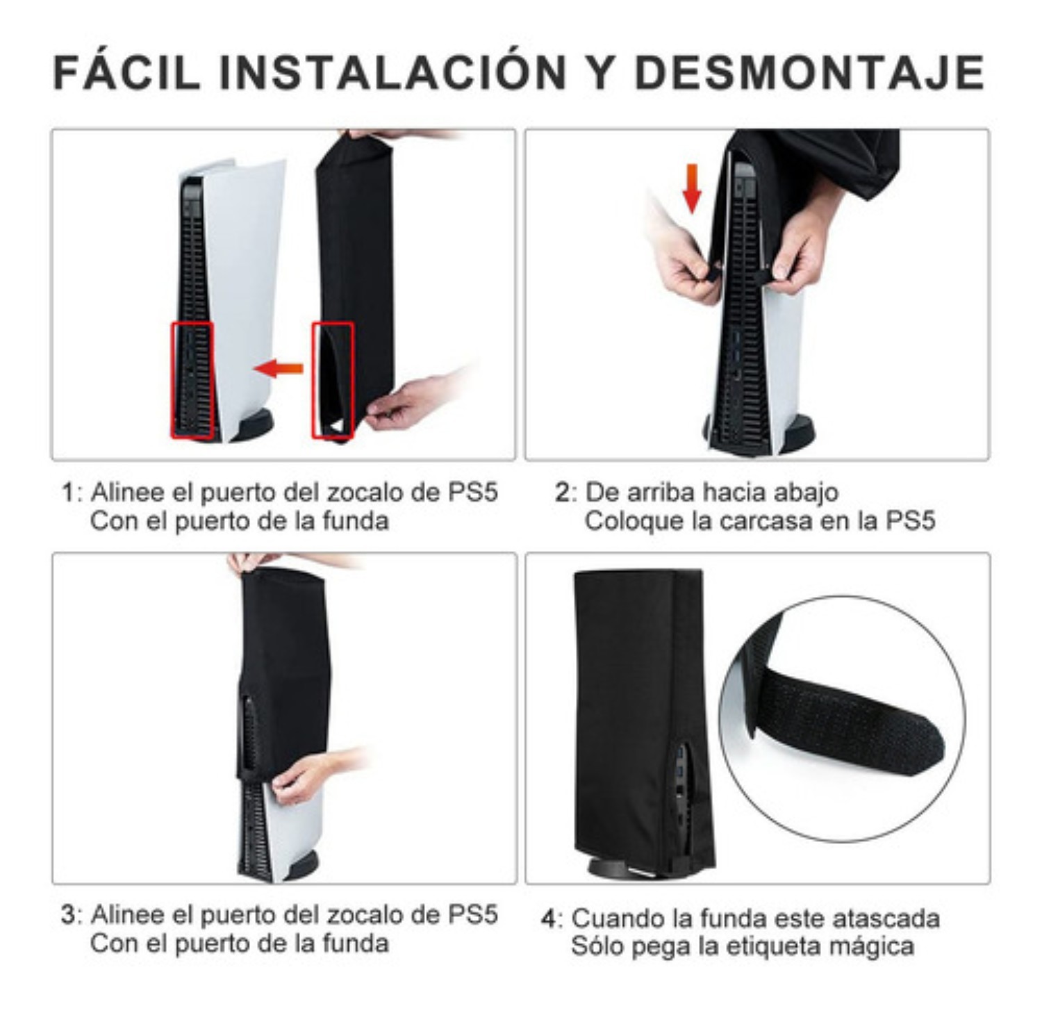 Funda Resistente Al Polvo Y El Agua Para Play Station 5 Negro image number null